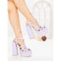 Sandale Dama cu Toc Gros si Platforma TOT-138 PURPLE | L.DAY