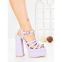 Sandale Dama cu Toc Gros si Platforma TOT-138 PURPLE | L.DAY