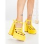 Sandale Dama cu Toc Gros si Platforma TOT-138 YELLOW | L.DAY