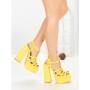 Sandale Dama cu Toc Gros si Platforma TOT-138 YELLOW | L.DAY