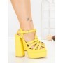 Sandale Dama cu Toc Gros si Platforma TOT-138 YELLOW | L.DAY