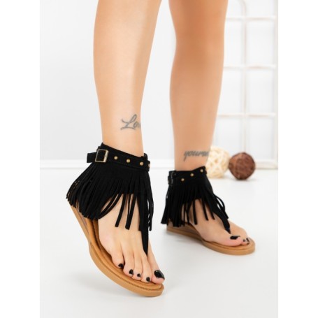 Sandale Dama cu Talpa Joasa WL642 BLACK | ABLOOM