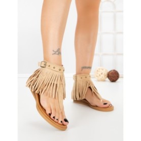 Sandale Dama cu Talpa Joasa WL642 BEIGE | ABLOOM