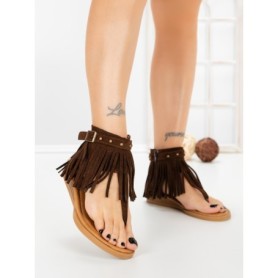 Sandale Dama cu Talpa Joasa WL642 BROWN | ABLOOM