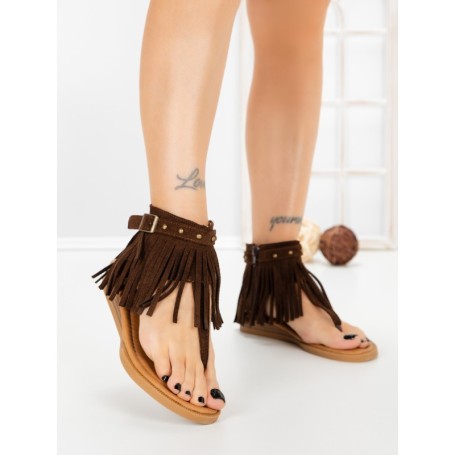 Sandale Dama cu Talpa Joasa WL642 BROWN | ABLOOM
