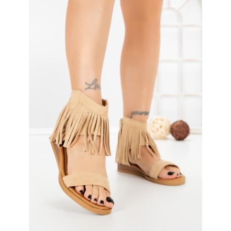 Sandale Dama cu Talpa Joasa WL641 BEIGE | ABLOOM