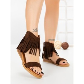 Sandale Dama cu Talpa Joasa WL641 BROWN | ABLOOM