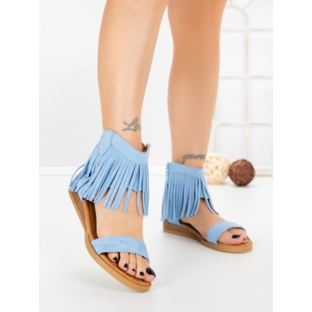 Sandale Dama cu Talpa Joasa WL641 BLEU | ABLOOM