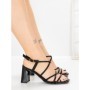 Sandale Dama cu Toc Gros S-132 BLACK | ABLOOM