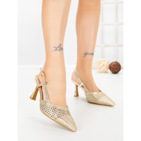 Pantofi Stiletto A7636-3 GOLD | ABLOOM