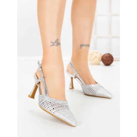 Pantofi Stiletto A7636-3 SILVER | ABLOOM
