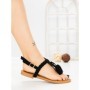 Sandale Dama cu Talpa Joasa WL650 BLACK | ABLOOM
