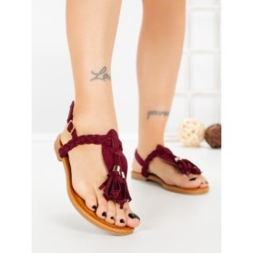 Sandale Dama cu Talpa Joasa WL650 WINE | ABLOOM