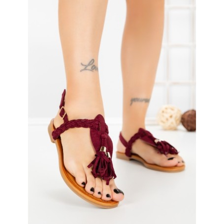 Sandale Dama cu Talpa Joasa WL650 WINE | ABLOOM