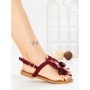 Sandale Dama cu Talpa Joasa WL650 WINE | ABLOOM