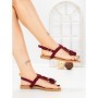 Sandale Dama cu Talpa Joasa WL650 WINE | ABLOOM