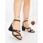 Sandale Dama cu Toc Gros S-136 BLACK | ABLOOM