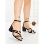 Sandale Dama cu Toc Gros S-136 BLACK | ABLOOM