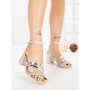 Sandale Dama cu Toc Gros S-136 SILVER | ABLOOM