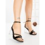 Sandale Dama cu Toc Gros S-120 BLACK | ABLOOM