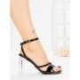 Sandale Dama cu Toc Gros S-120 BLACK | ABLOOM
