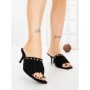 Papuci Dama cu Toc Subtire L6-95-1 BLACK | ABLOOM
