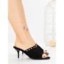 Papuci Dama cu Toc Subtire L6-95-1 BLACK | ABLOOM