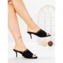 Papuci Dama cu Toc Subtire L6-95-1 BLACK | ABLOOM