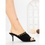 Papuci Dama cu Toc Subtire L6-95-1 BLACK | ABLOOM