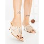 Papuci Dama cu Toc Subtire L6-95-2 BEIGE | ABLOOM