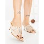 Papuci Dama cu Toc Subtire L6-95-2 BEIGE | ABLOOM