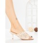 Papuci Dama cu Toc Subtire L6-95-2 BEIGE | ABLOOM