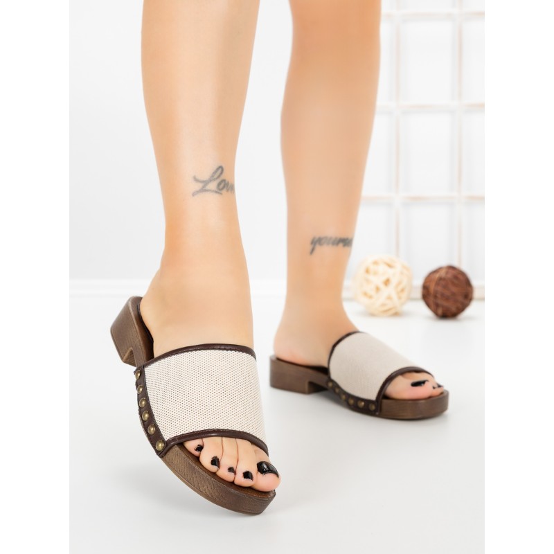Papuci Dama cu Talpa Joasa L6-82-4 BROWN | ABLOOM