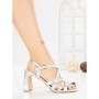 Sandale Dama cu Toc Gros S-142 SILVER | ABLOOM