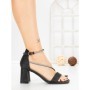 Sandale Dama cu Toc Gros A8212 BLACK | ABLOOM