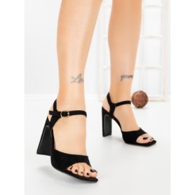 Sandale Dama cu Toc Gros S-126 BLACK | ABLOOM