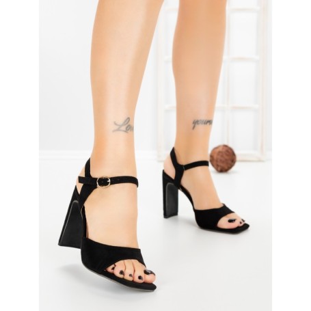 Sandale Dama cu Toc Gros S-126 BLACK | ABLOOM