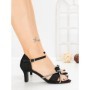 Sandale Dama cu Toc Gros W6-1 BLACK | ABLOOM