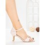 Sandale Dama cu Toc Gros W6-1 CHAMPAGNE | ABLOOM