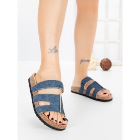 Papuci Dama cu Talpa Joasa SY1107 JEANS | ABLOOM
