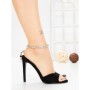 Papuci Dama cu Toc Subtire K713 BLACK | ABLOOM
