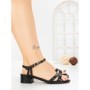 Sandale Dama cu Toc Gros LL-04 BLACK | FESTISIMO