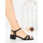 Sandale Dama cu Toc Gros LL-04 BLACK | FESTISIMO