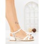 Sandale Dama cu Toc Gros LL-04 WHITE | FESTISIMO