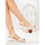 Sandale Dama cu Toc Gros LL-04 WHITE | FESTISIMO
