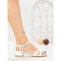 Sandale Dama cu Toc Gros LL-04 WHITE | FESTISIMO