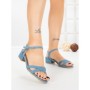 Sandale Dama cu Toc Gros LL-04 BLUE JEANS | FESTISIMO