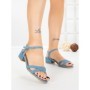 Sandale Dama cu Toc Gros LL-04 BLUE JEANS | FESTISIMO