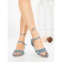 Sandale Dama cu Toc Gros LL-04 BLUE JEANS | FESTISIMO