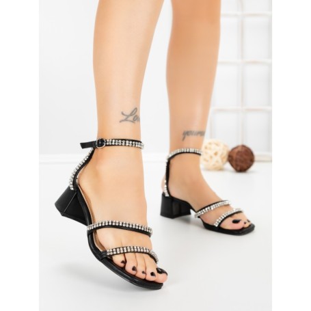 Sandale Dama cu Toc Gros Y328-54 BLACK | FESTISIMO